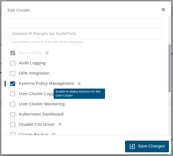 edit cluster