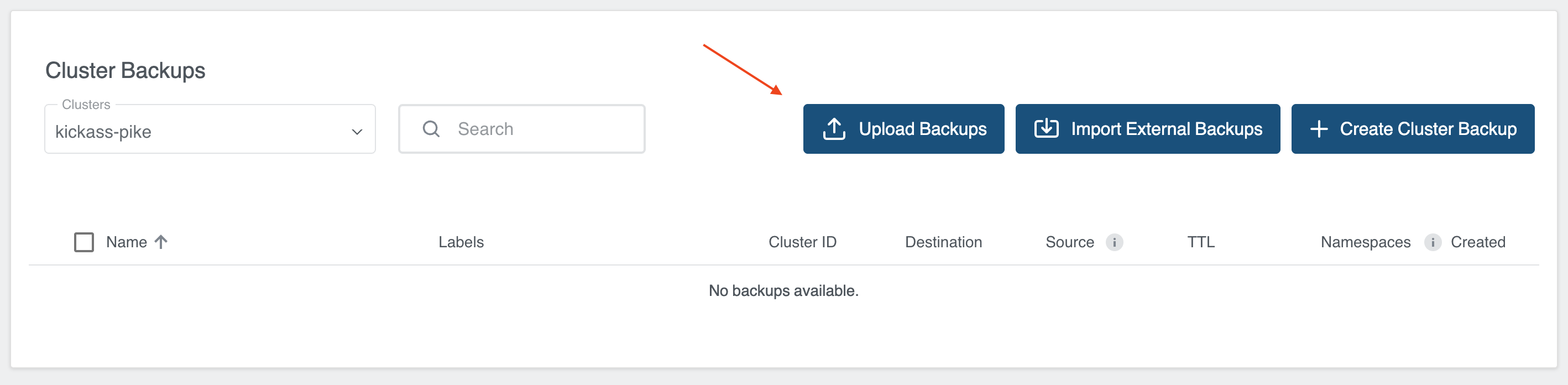 Upload Backups